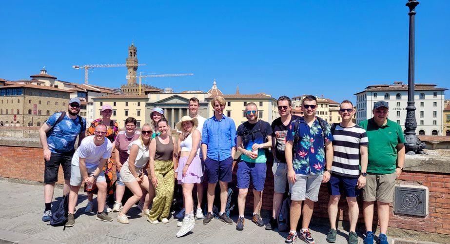 Groepsfoto in Italie